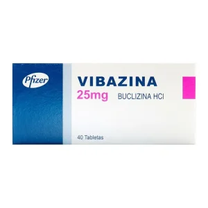 Buclizina Hci Vibazina X 40 Tab 25Mg