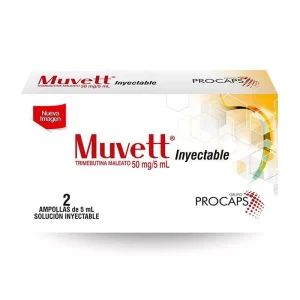 Trimebutina Maleato Muvett Solucion Inyectable 50 Mg / 5 Ml X 2Ampollas