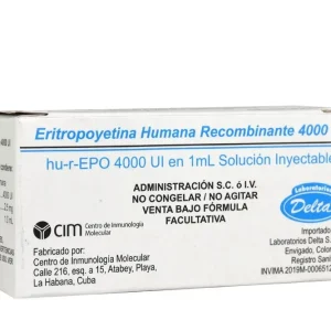 Eritropoyetina Humana Recombinante 4000 Ui  En 1Ml S.C 7 I.V