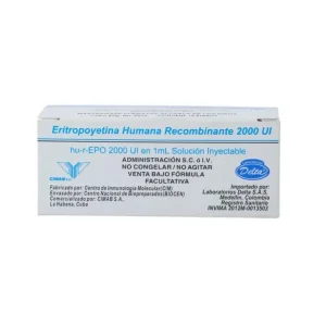 Eritropoyetina Humana Recombinante 2000 UI en 1 ml S.C 7 I.V