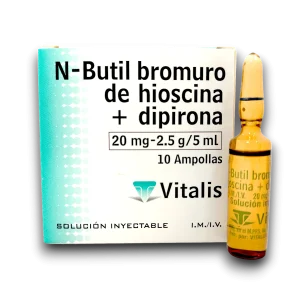 N-Butil bromuro de Hioscina + Dipirona 20mg -2.5G/5ml